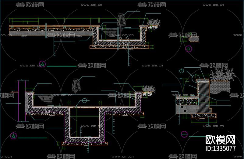 园林景观cad施工图下载（渲染图10）