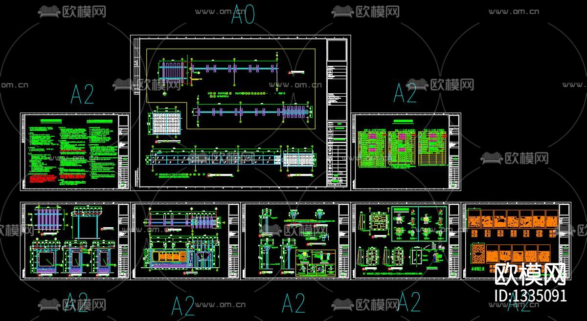 铁艺文化长廊节点大样下载（渲染图7）