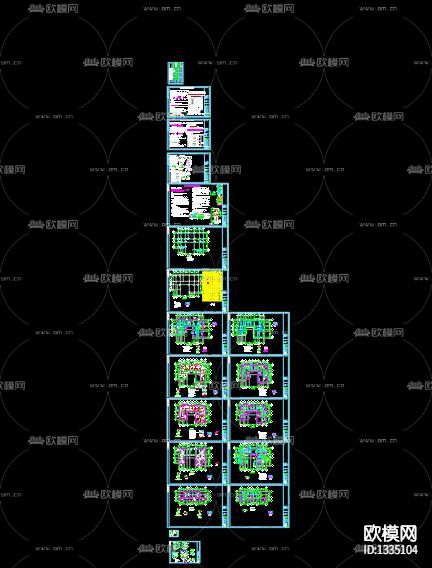 新中式别墅外观cad施工图下载（渲染图10）