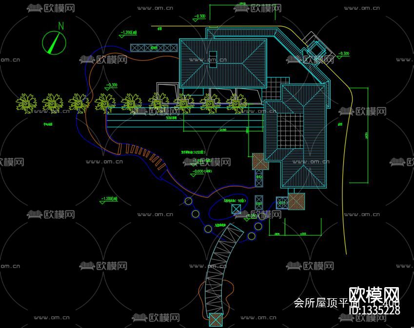 欧式会所cad施工图下载（渲染图2）