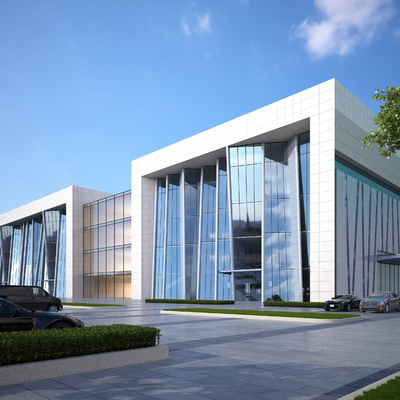 现代办公楼建筑外观3d模型
