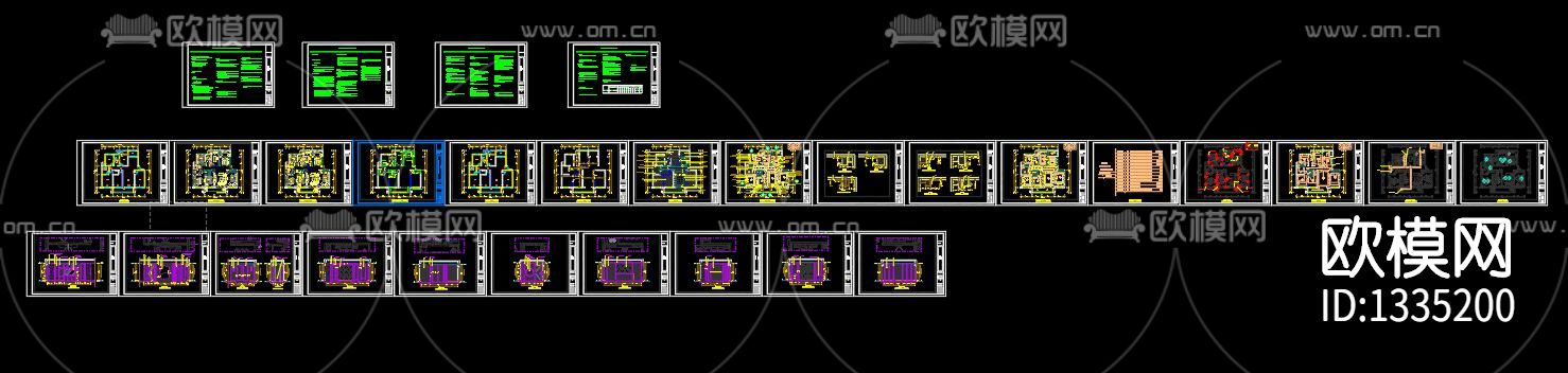 新中式客厅餐厅cad施工图下载（渲染图9）