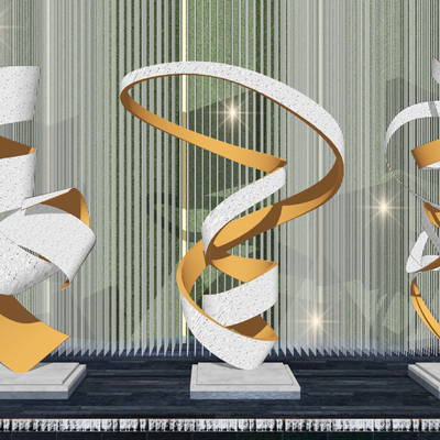 现代曲线异形雕塑景观小品su模型