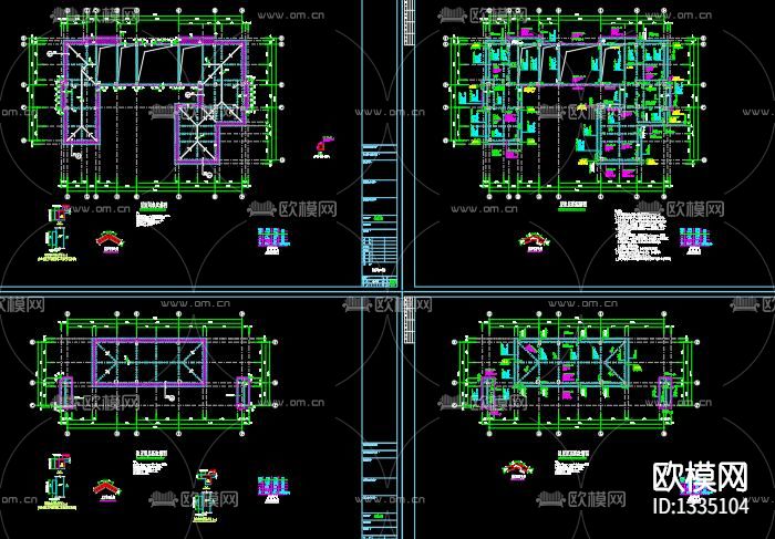 新中式别墅外观cad施工图下载（渲染图8）