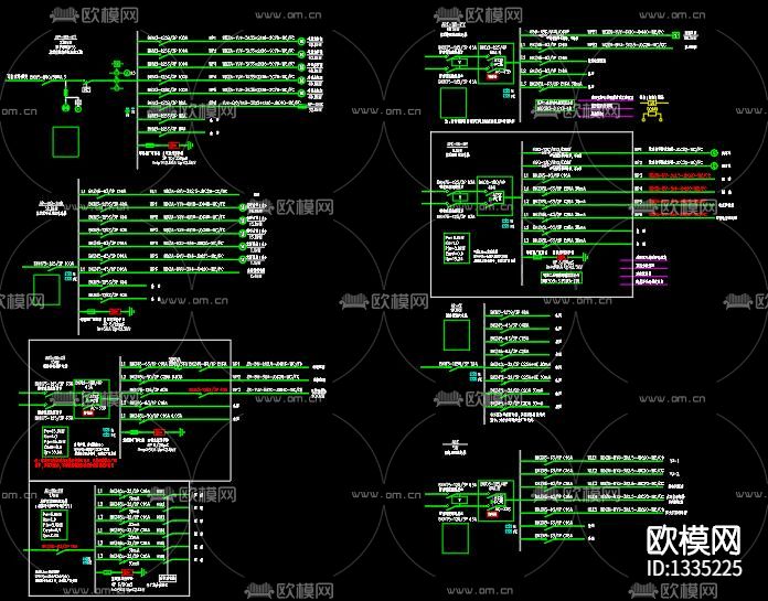 办公楼电气cad施工图下载（渲染图7）