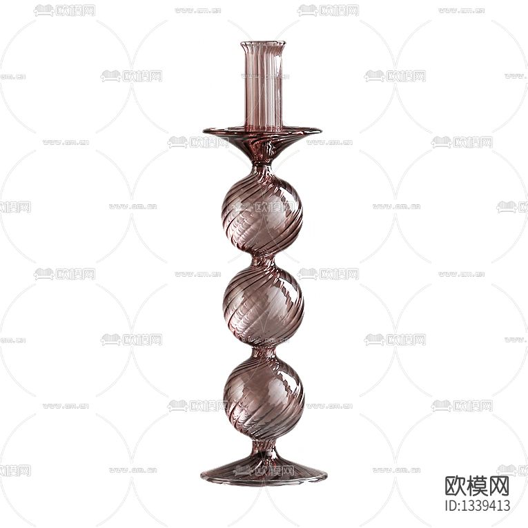 现代轻奢转棱玻璃烛台下载