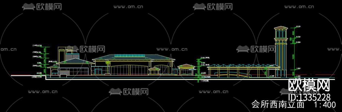 欧式会所cad施工图下载（渲染图4）