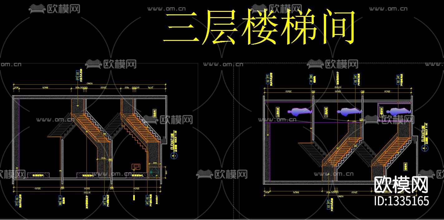 少儿培训机构cad施工图下载（渲染图8）
