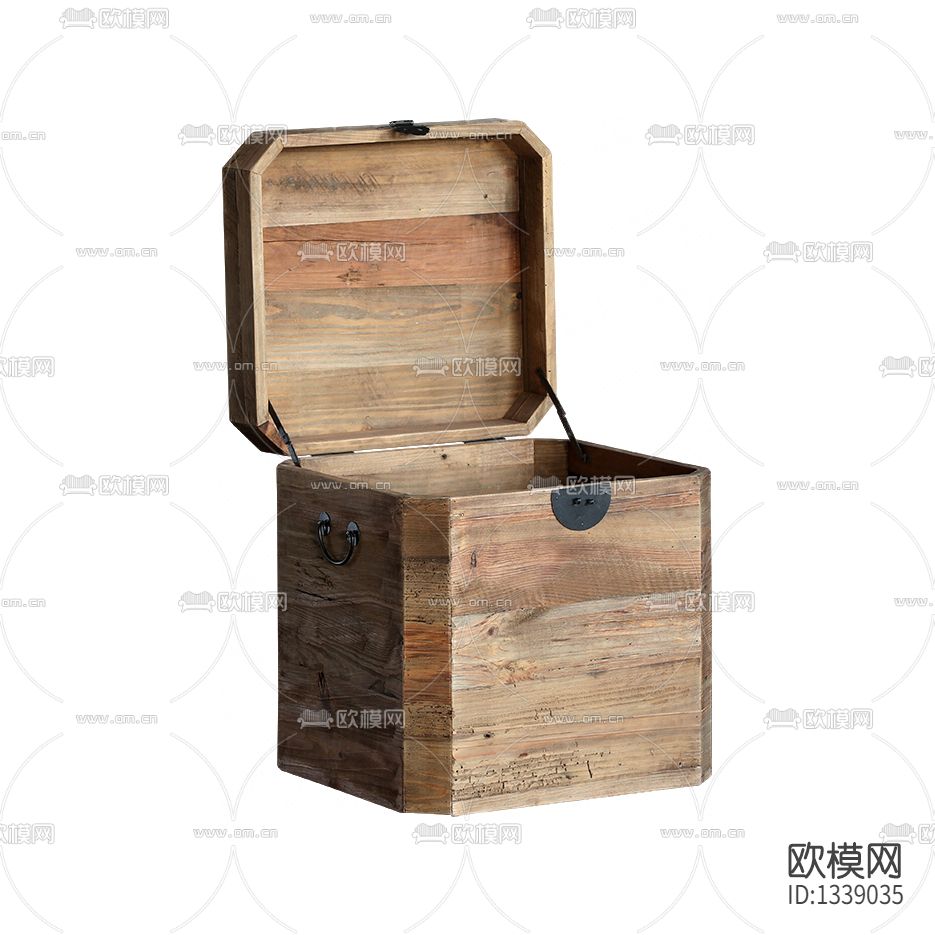 北欧简约做旧实木收纳箱
