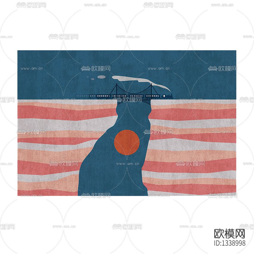 日式簡約抽象布藝地毯下載