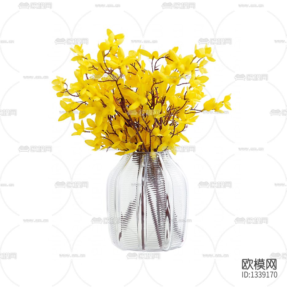 现代简约玻璃花瓶摆放花艺下载