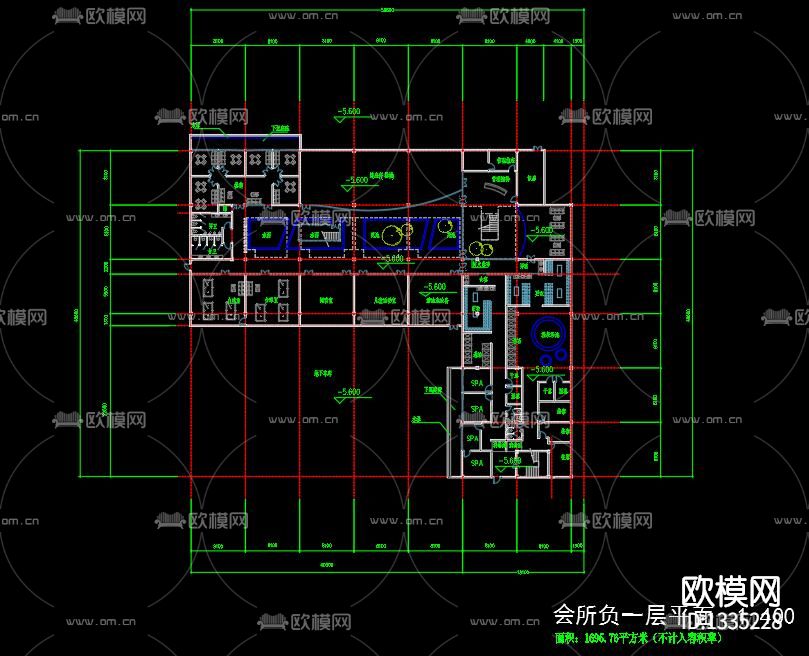 欧式会所cad施工图下载（渲染图1）