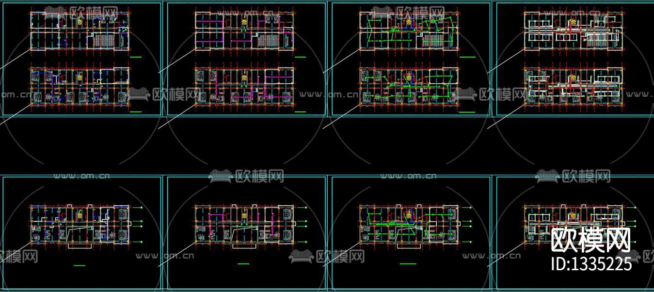 办公楼电气cad施工图下载（渲染图3）
