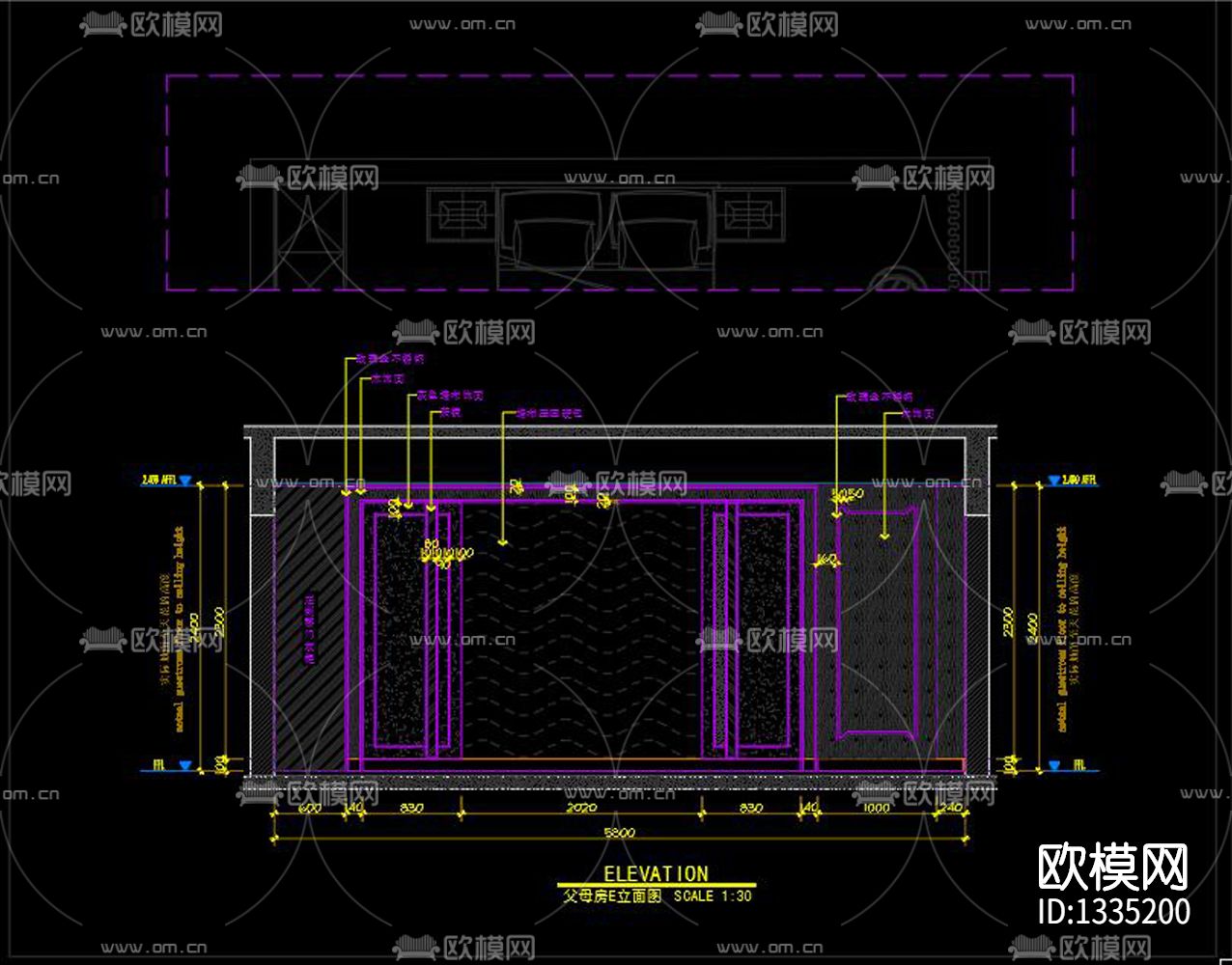 新中式客厅餐厅cad施工图下载（渲染图6）
