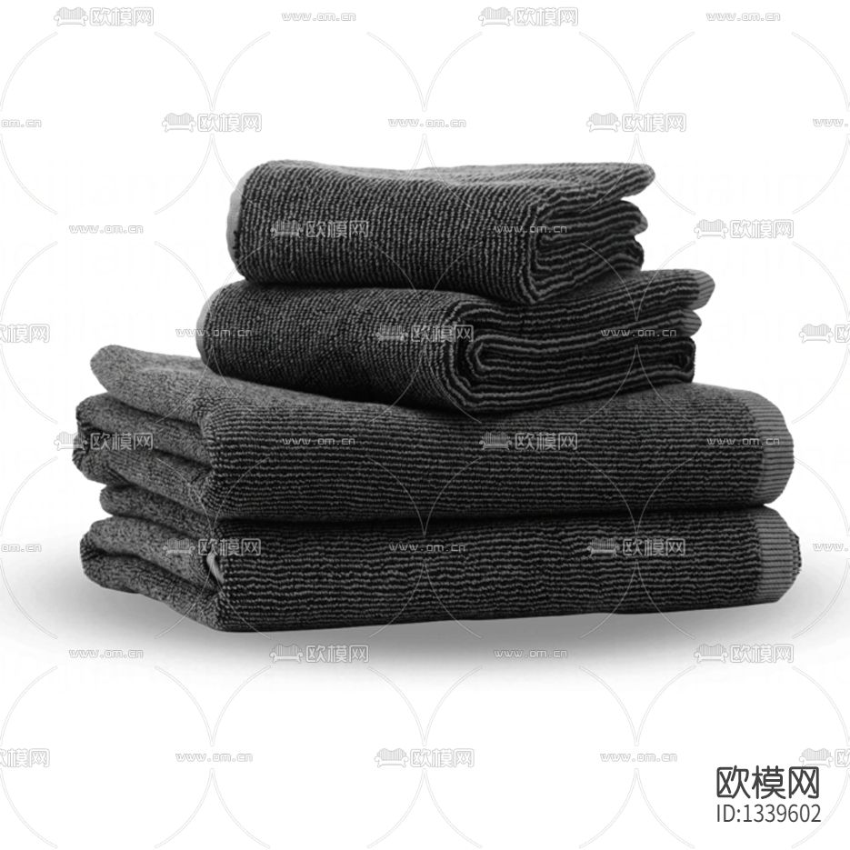 现代简约深灰色布艺毛巾