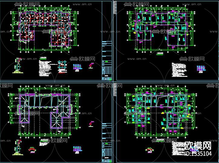 新中式别墅外观cad施工图下载（渲染图7）