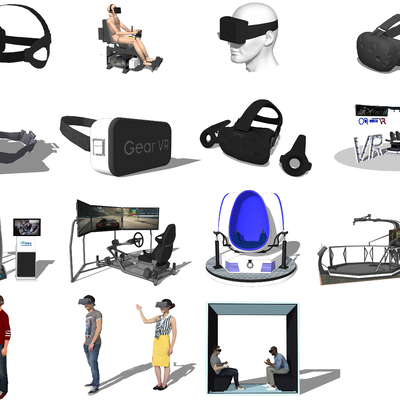  现代VR游乐设施su模型 