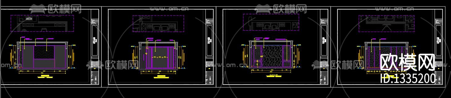 新中式客厅餐厅cad施工图下载（渲染图5）