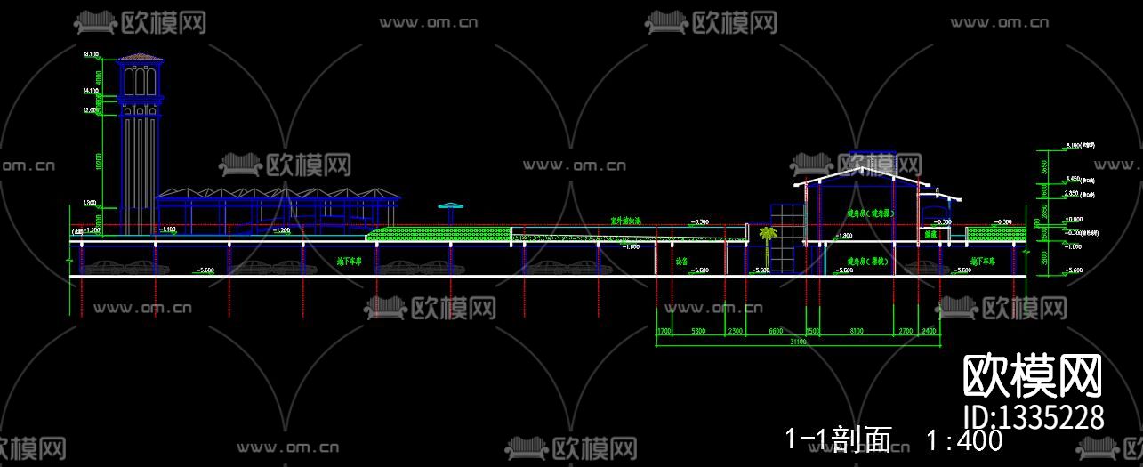 欧式会所cad施工图下载（渲染图6）