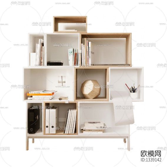 北欧简约创意实木书架下载