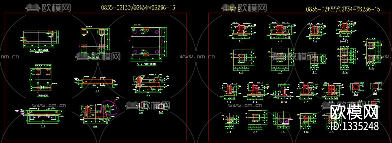 工业设备基础cad施工图