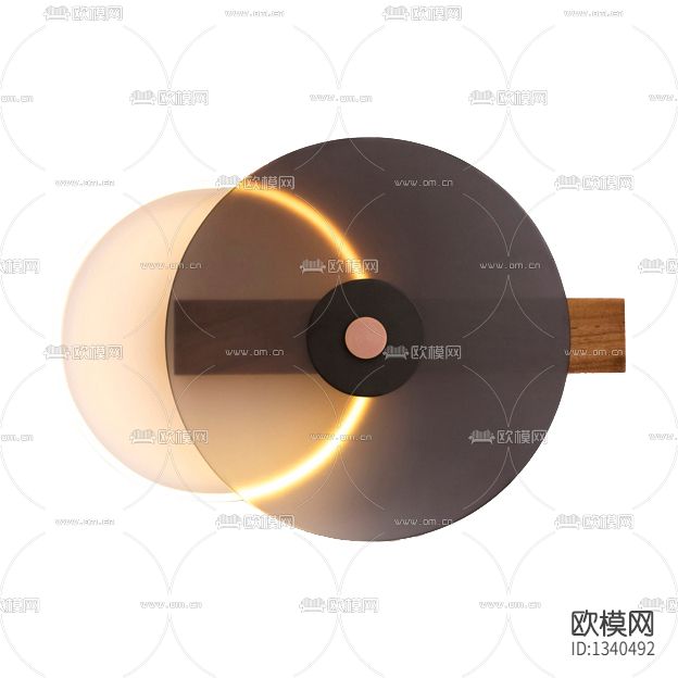 现代轻奢创意实木玻璃壁灯下载