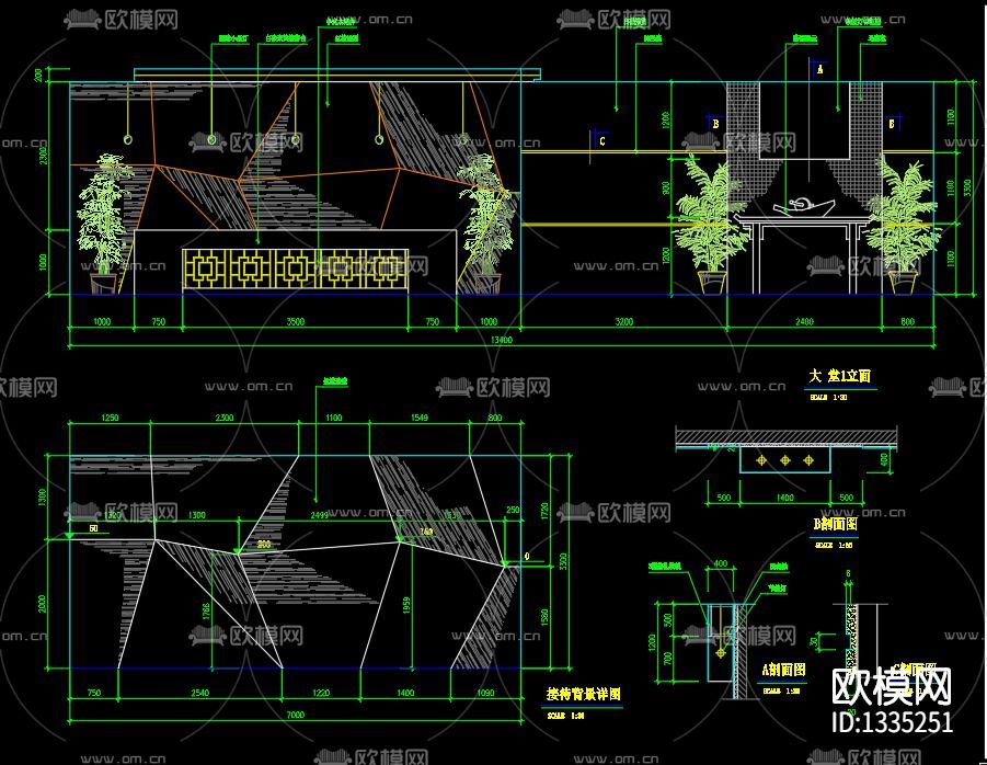 中医门诊cad施工图下载（渲染图3）