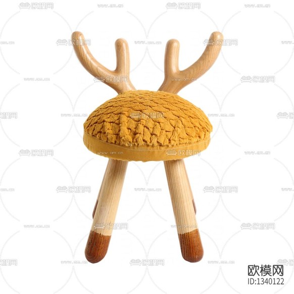 北欧简约实木布艺小鹿凳子下载