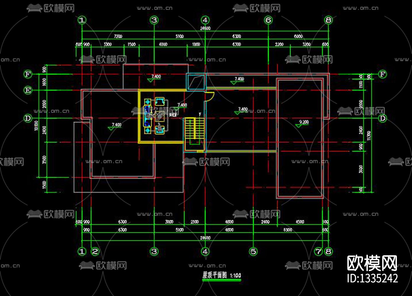 新中式别墅cad施工图下载（渲染图4）