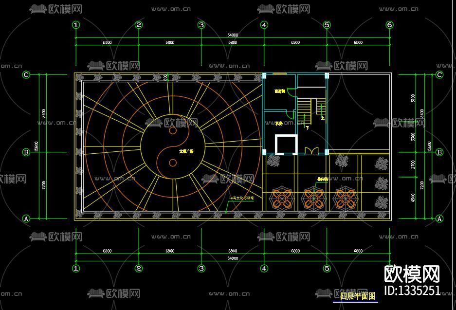 中医门诊cad施工图下载（渲染图9）
