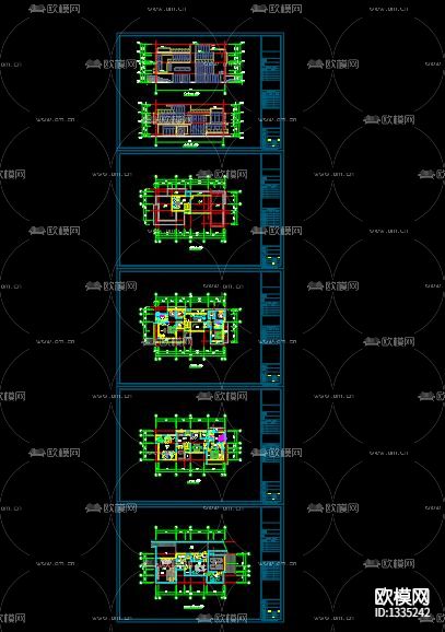 新中式别墅cad施工图下载（渲染图8）