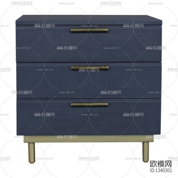 现代轻奢实木金属床头柜下载