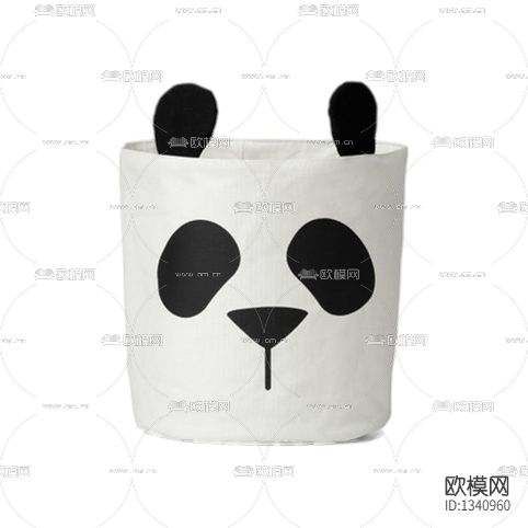 现代简约熊猫布艺收纳篮下载