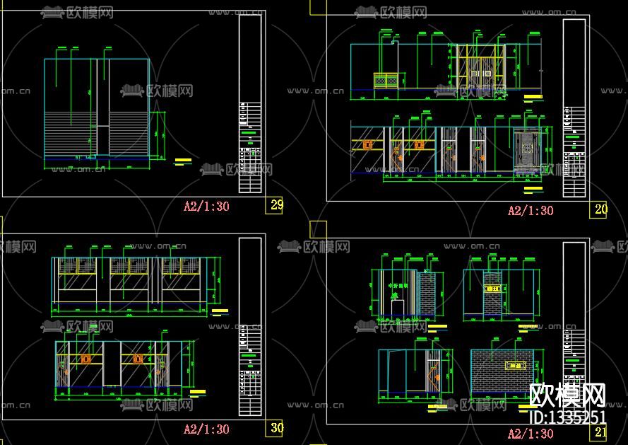 中医门诊cad施工图下载（渲染图6）