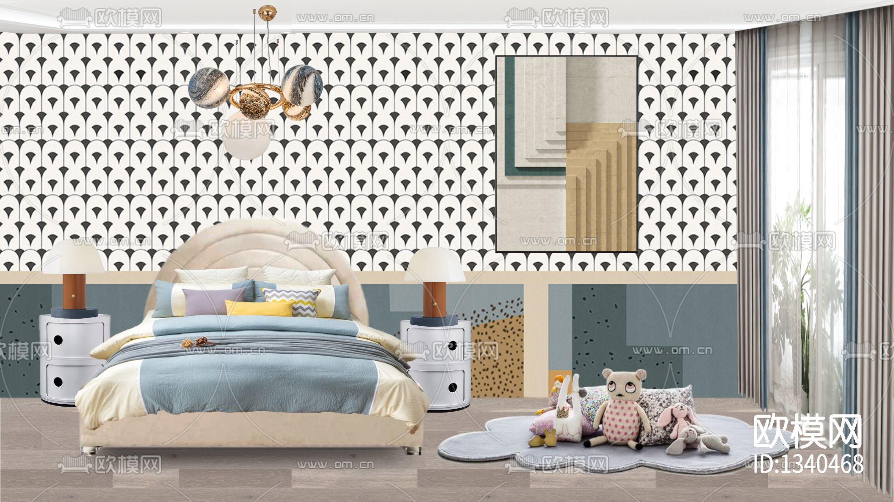 北欧彩色儿童房