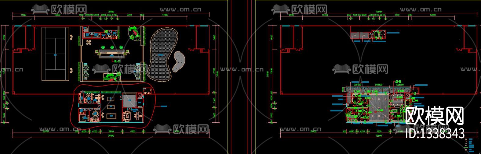 办公空间cad施工图下载（渲染图6）