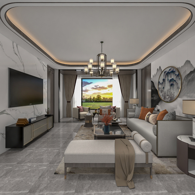 新中式古建筑模型免费下载-3dmax模型免费下载-欧模网