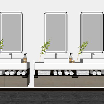  现代洗手台su模型 