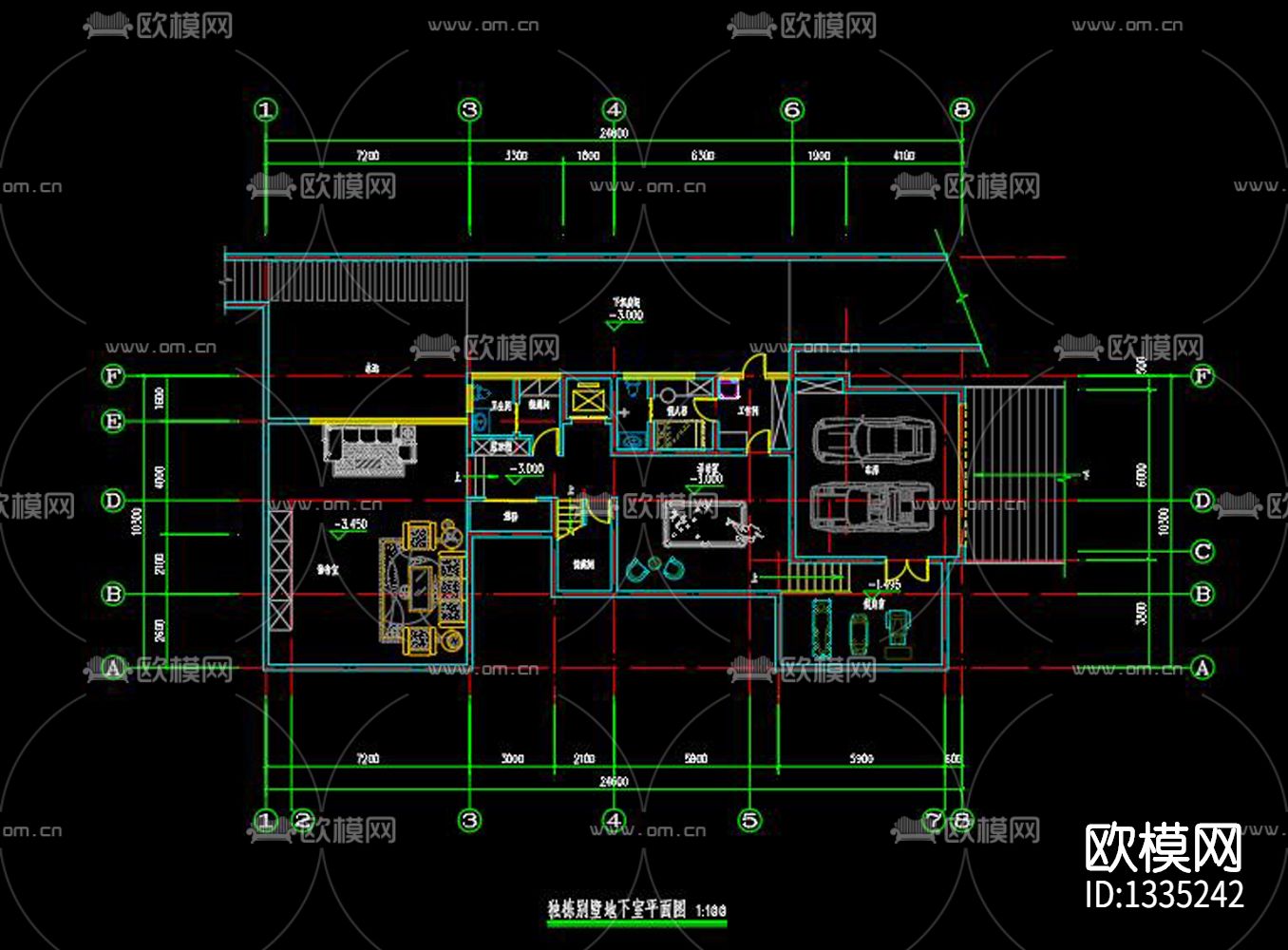 新中式别墅cad施工图下载（渲染图6）