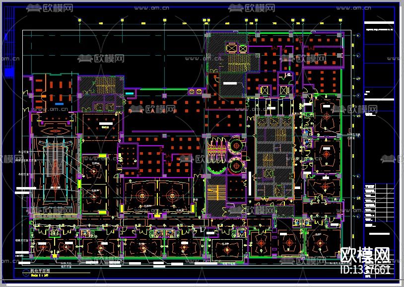 酒店cad施工图下载（渲染图2）