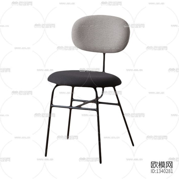 現(xiàn)代簡約布藝金屬餐椅下載