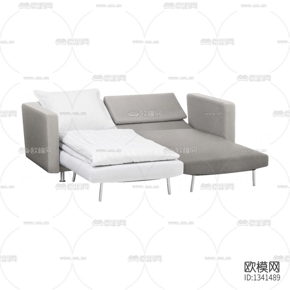 现代简约布艺沙发床下载（渲染图3）