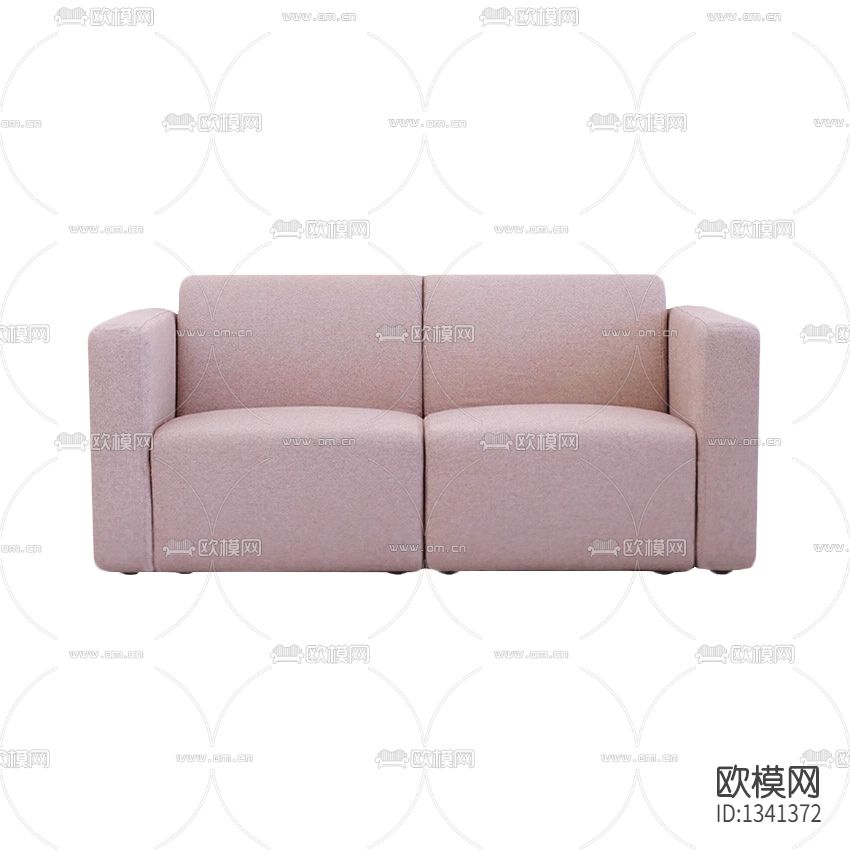 现代极简放糖粉布艺双人沙发下载