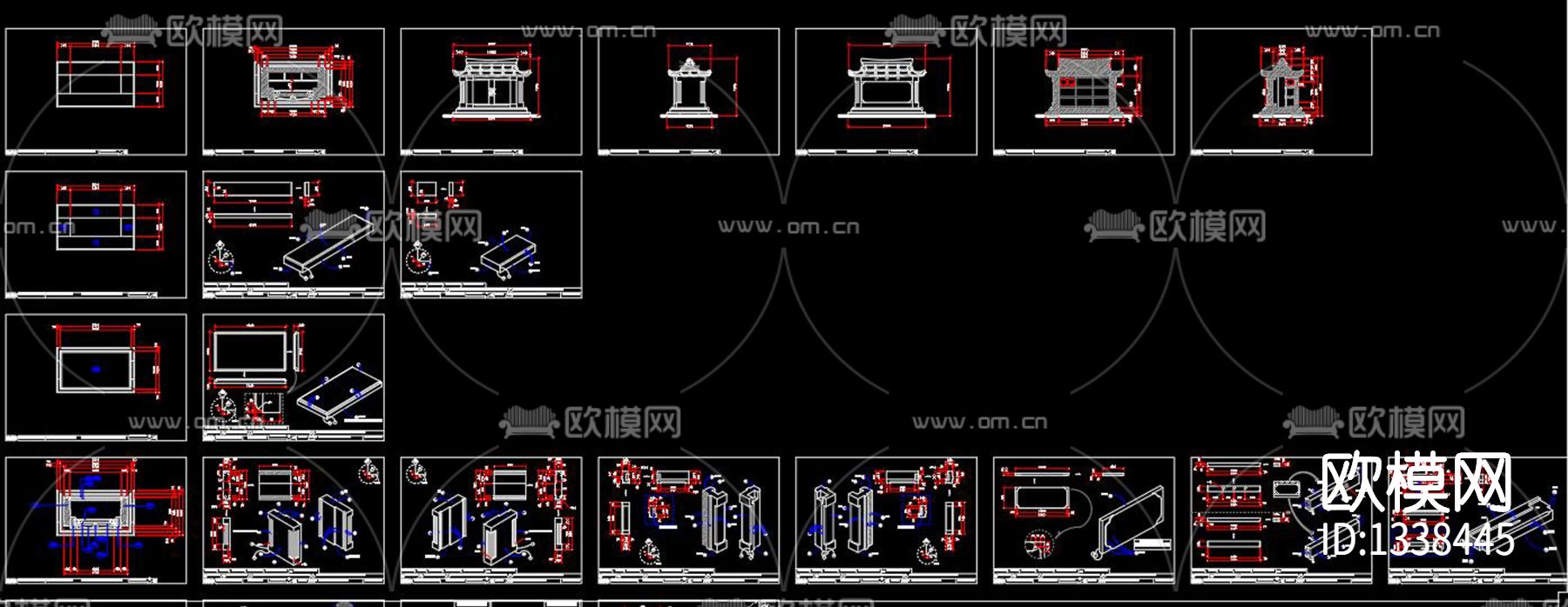 墓碑cad节点图下载（渲染图2）