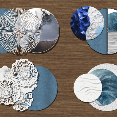 现代创意墙饰挂件su模型