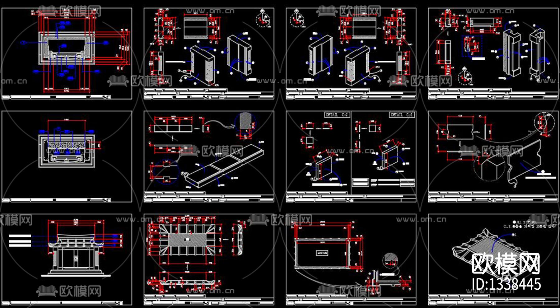 墓碑cad节点图下载（渲染图3）