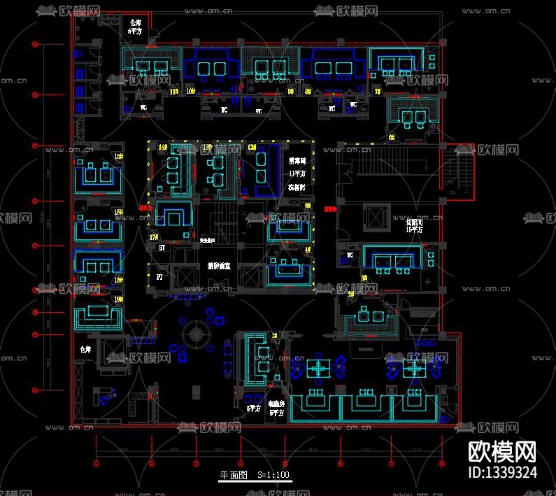 KTV大厅cad施工图