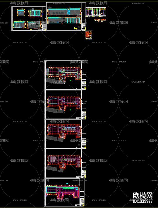 某小学五层建筑平立剖面cad节点图下载（渲染图10）