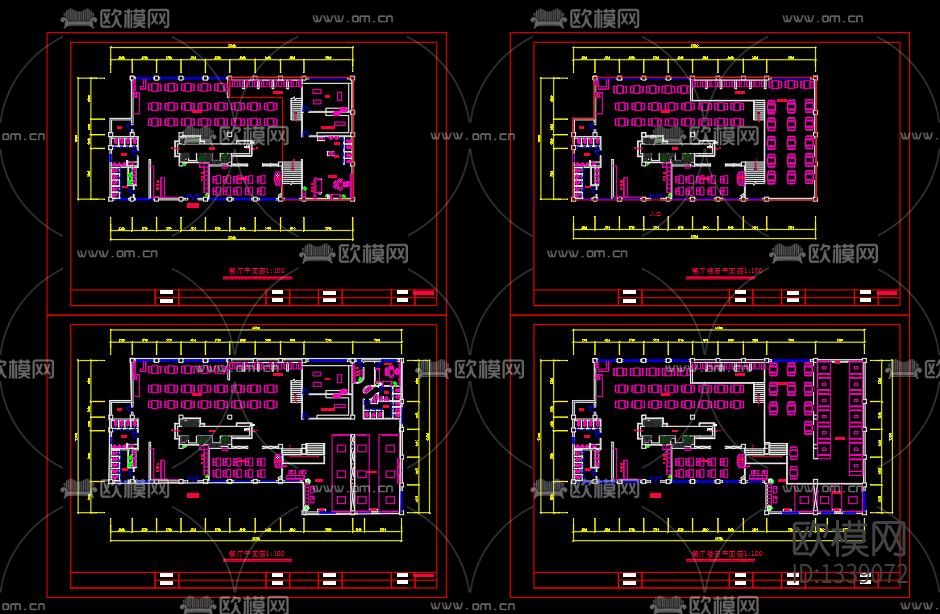 咖啡厅cad施工图下载（渲染图2）