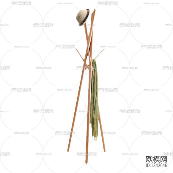 北欧简约实木衣帽架下载
